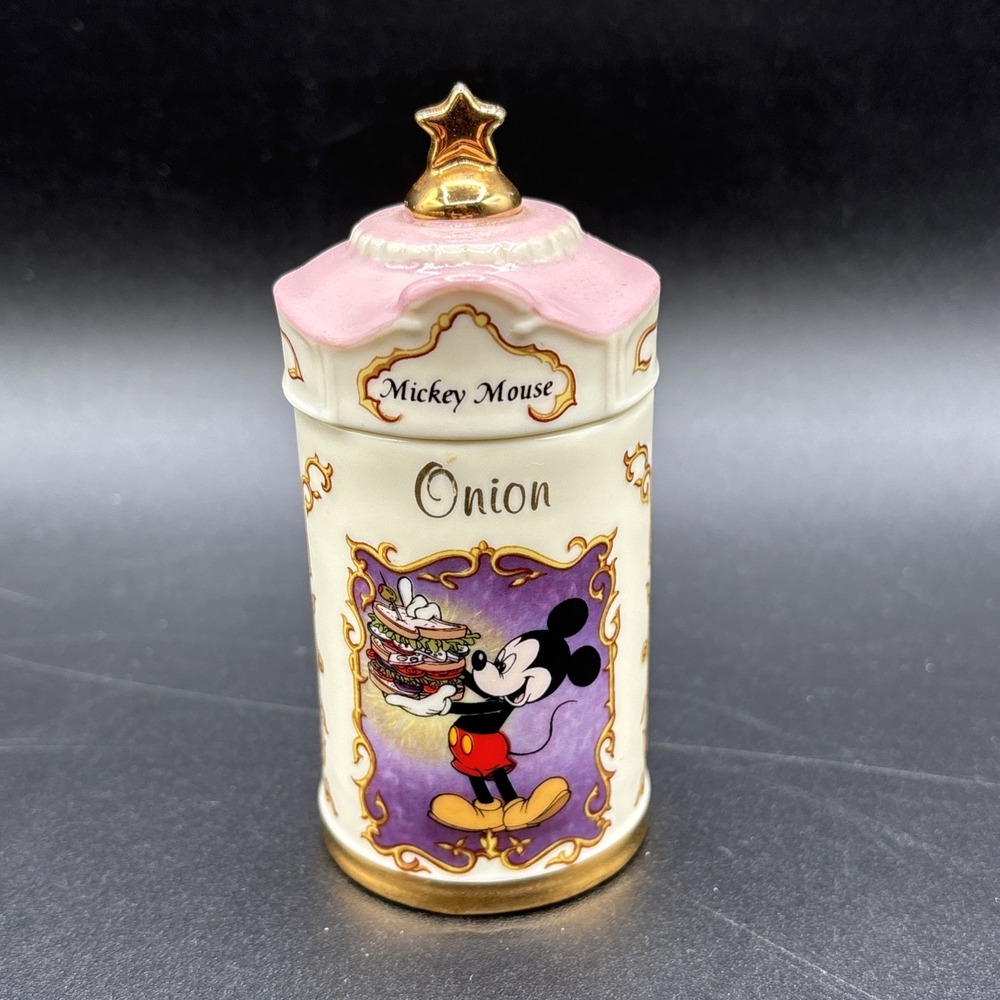 Lenox Disney Mickey Mouse Porcelain Onion Spice Jar Decorative Vintage 1995